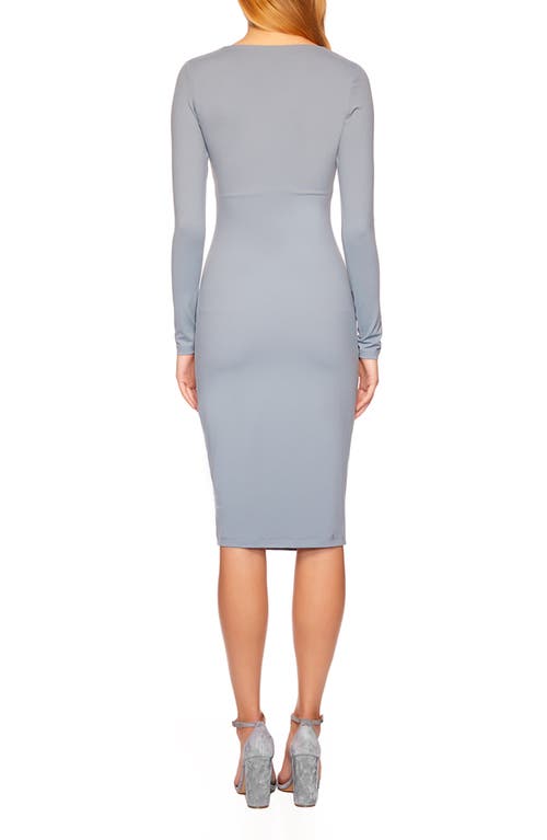 Susana Monaco Deep Slit Body-con Dress In Graphite
