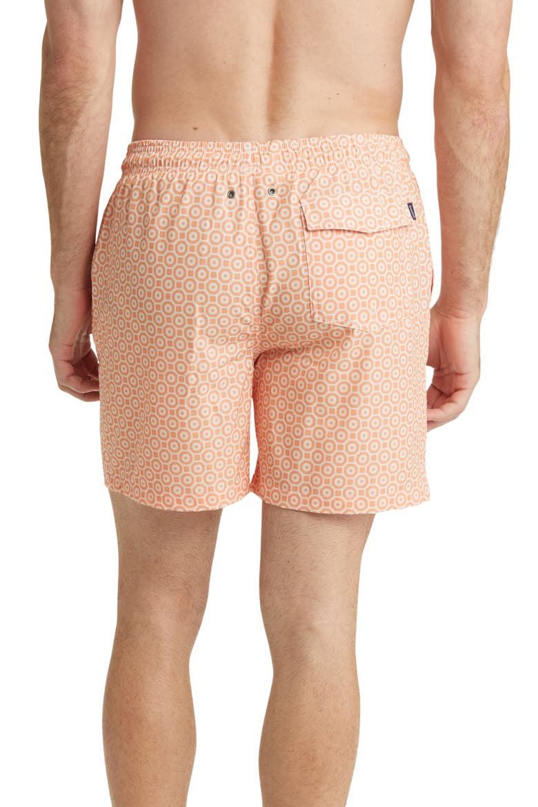 Retro Print Swim Trunks, Alternate, color, ORANGE
