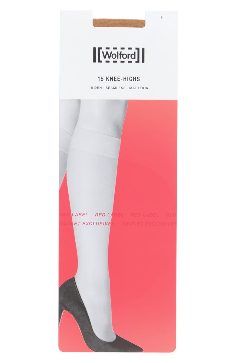 Wolford Sheer Knee High Socks, Main, color, Gobi