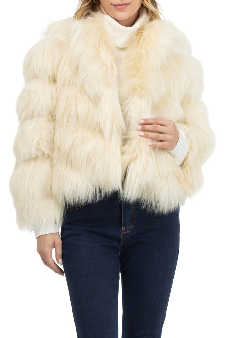 Genuine Shearling Jacket, Alternate, color, BEIGE