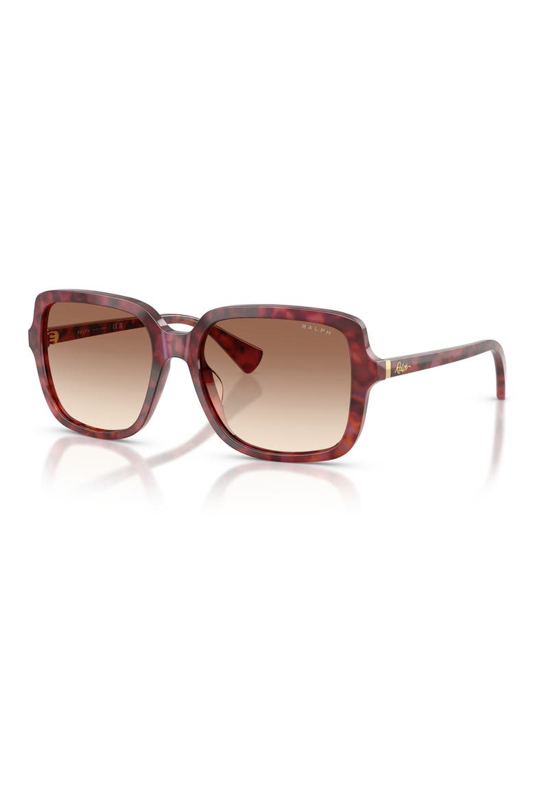 56mm Gradient Square Sunglasses, Alternate, color, SHINY PURPLE HAVANA / BROWN