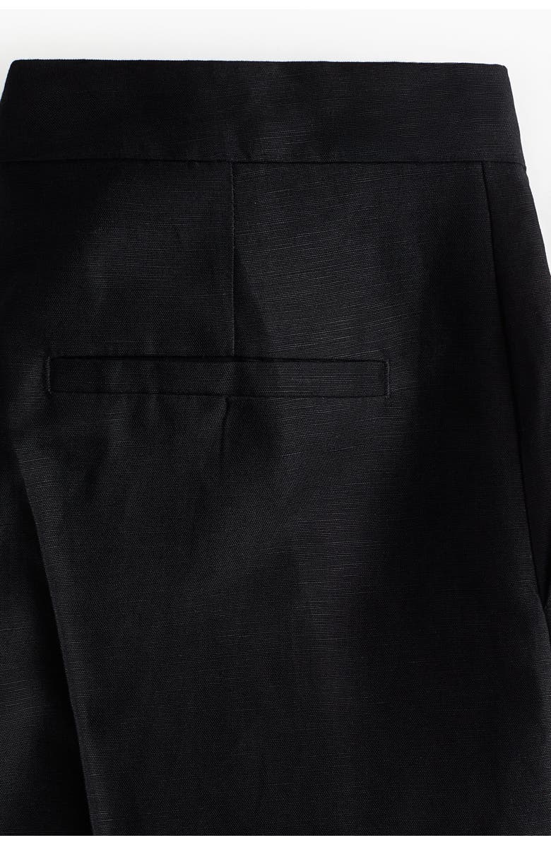 H&M Linen-blend Bermuda Shorts, Alternate, color, Black