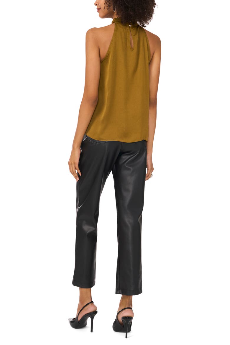 Twist Detail Textured Satin Tank, Alternate, color, BURNT OLIVE