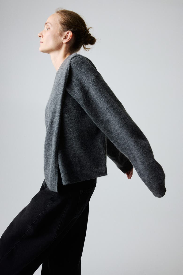 Mama Before & After Nursing Sweater, Alternate, color, Dark gray melange