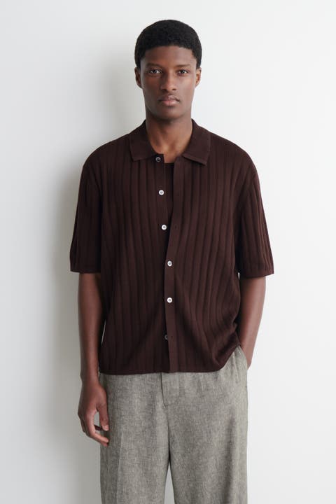 Ribbed-knit Cotton Shirt