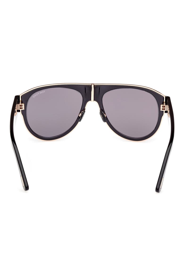 58mm Pilot Sunglasses, Alternate, color, SHINY BLACK / SMOKE MIRROR