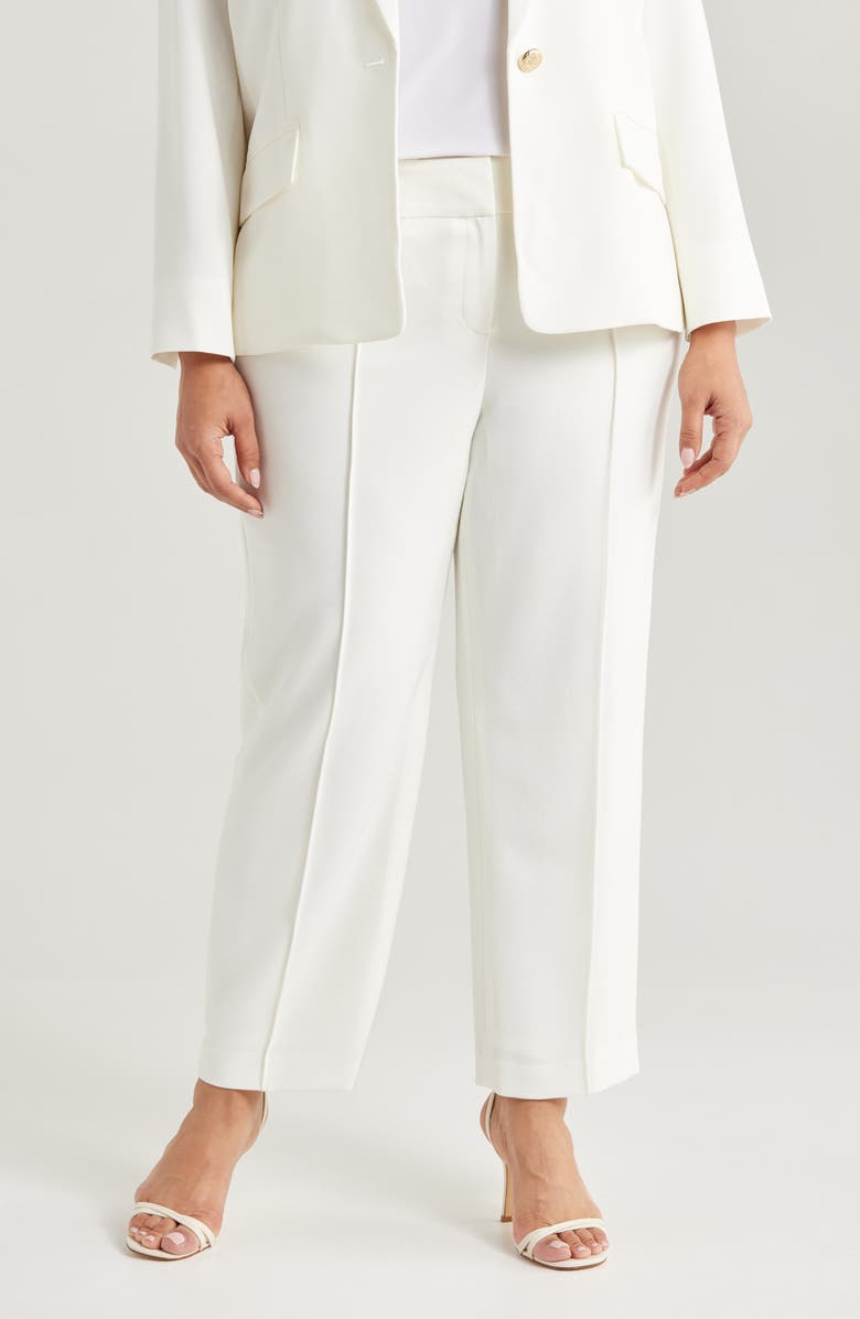 KASPER Flat Front Slim Pants, Main, color, Vanilla Ice