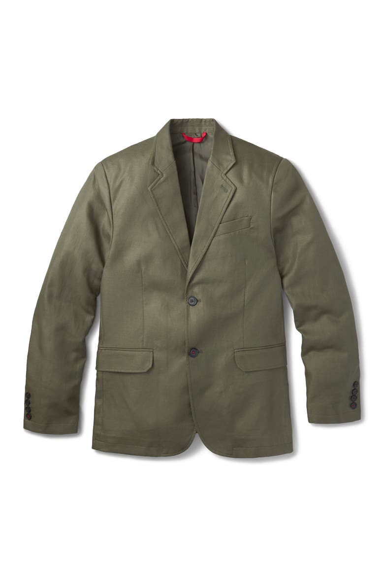 Axholme Tailored Linen Blend Blazer, Alternate, color, Khaki