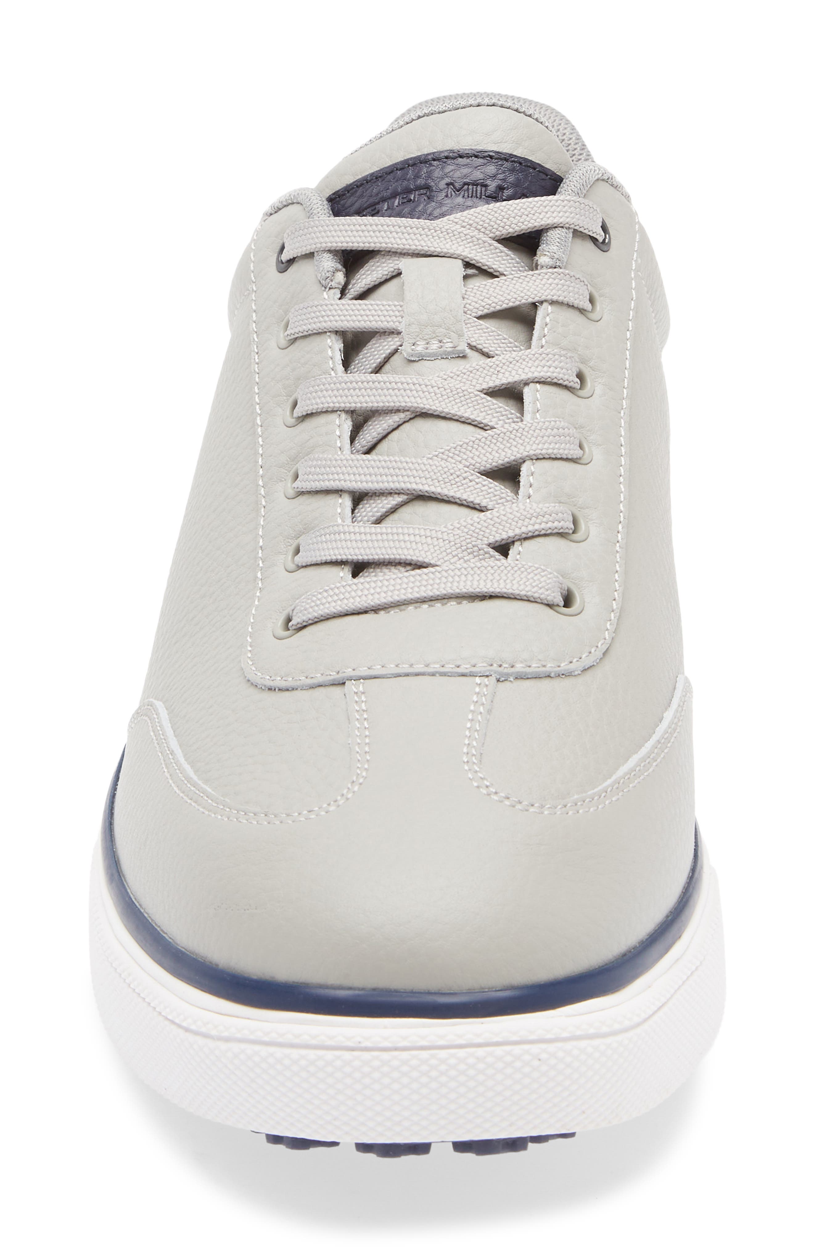 Peter Millar Drift Hybrid Water Resistant Leather Golf Shoe, Alternate, color, British Grey