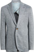 Jack Victor Hartford Blue Knit Wool 
Silk Blend Mélange Sport Coat