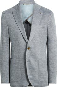 Jack Victor Hartford Blue Knit Wool & Silk Blend Mélange Sport Coat