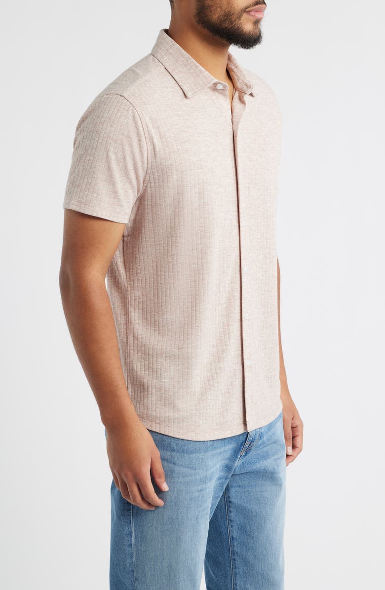 Robert Barakett Anton Knit Button-Up Polo, Alternate, color, Shadow Coral