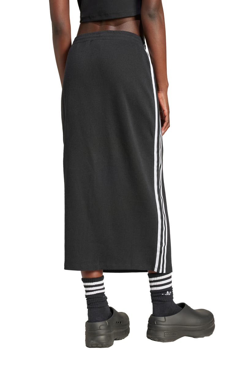 adidas 3-Stripes Knit Midi Skirt, Alternate, color, Black