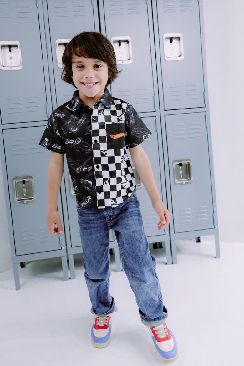 Button-Down Shirt, Alternate, color, Black Checkerboard