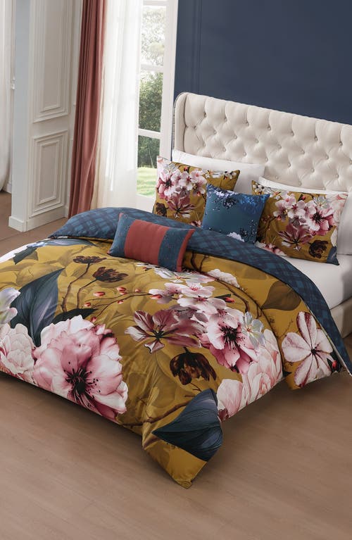 Bebejan Golden Bounty 5-piece Reversible Comforter Set In Gold