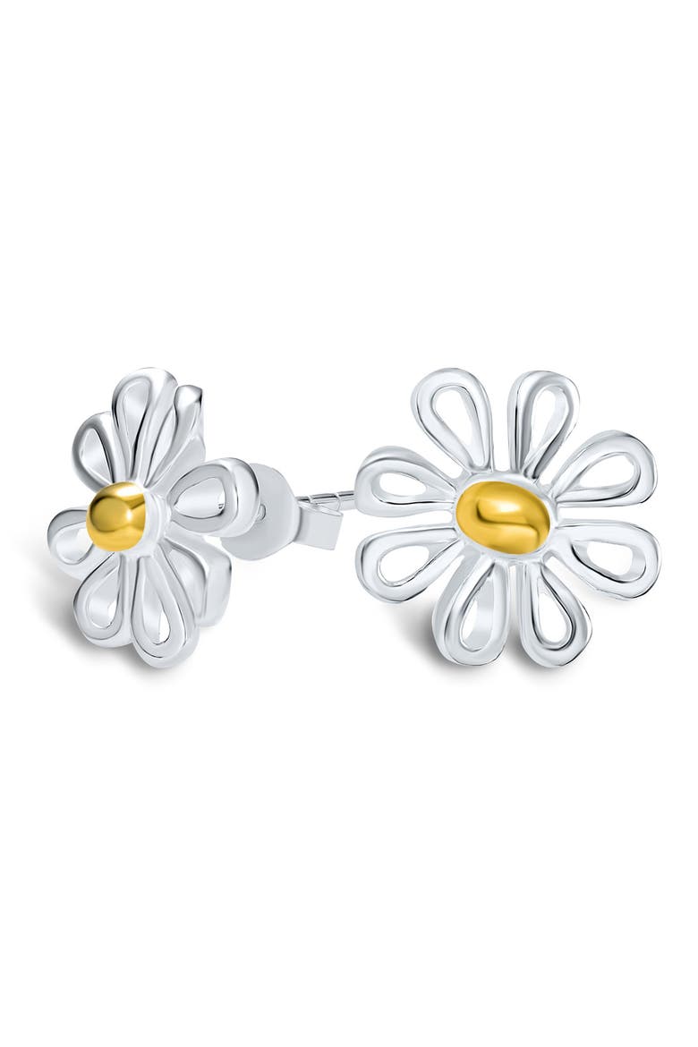 Daisy Flower Stud Earrings, Main, color, SILVER
