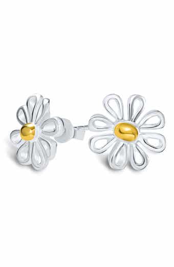 BLING JEWELRY Daisy Flower Stud Earrings