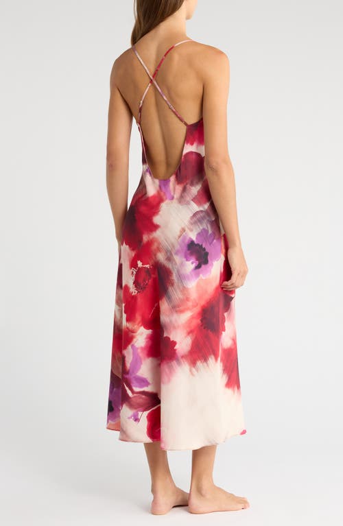 Natori Mizuki Midi Nightgown In Red
