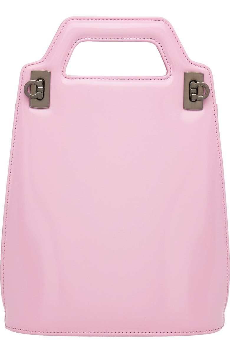 FERRAGAMO Mini Wanda North/South Leather Top Handle Bag, Main, color,