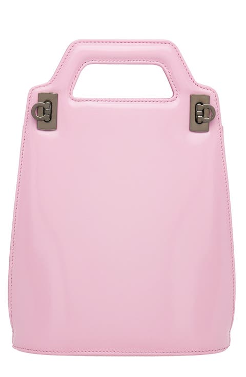 Mini Wanda North/South Leather Top Handle Bag