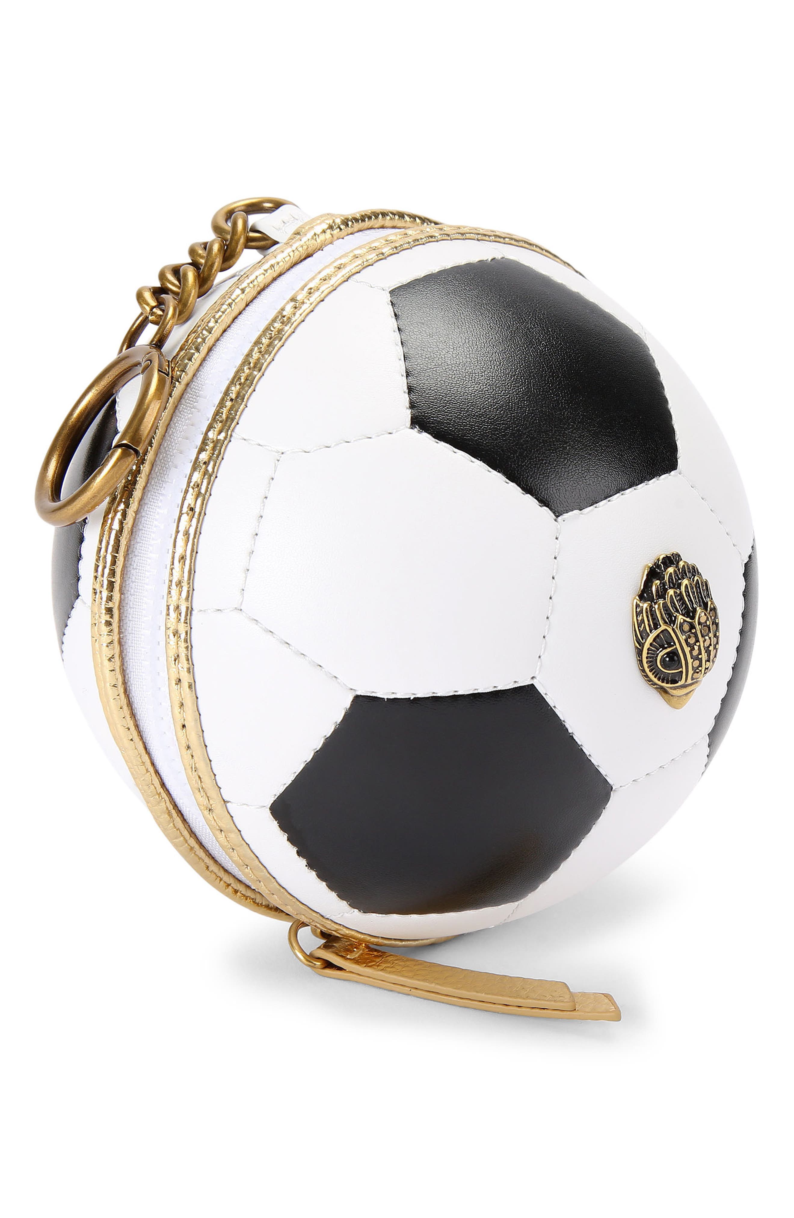 Kurt Geiger London Football Bag Charm, Alternate, color, White/ Black