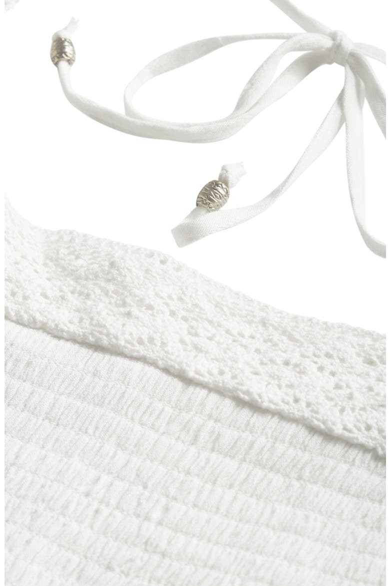 Aurora Smocked Crop Top, Alternate, color, IVORY