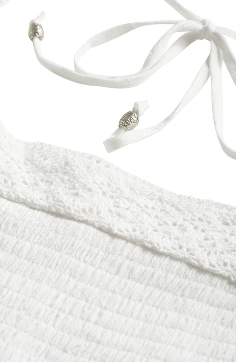 City Chic Aurora Smocked Crop Top, Alternate, color, Ivory