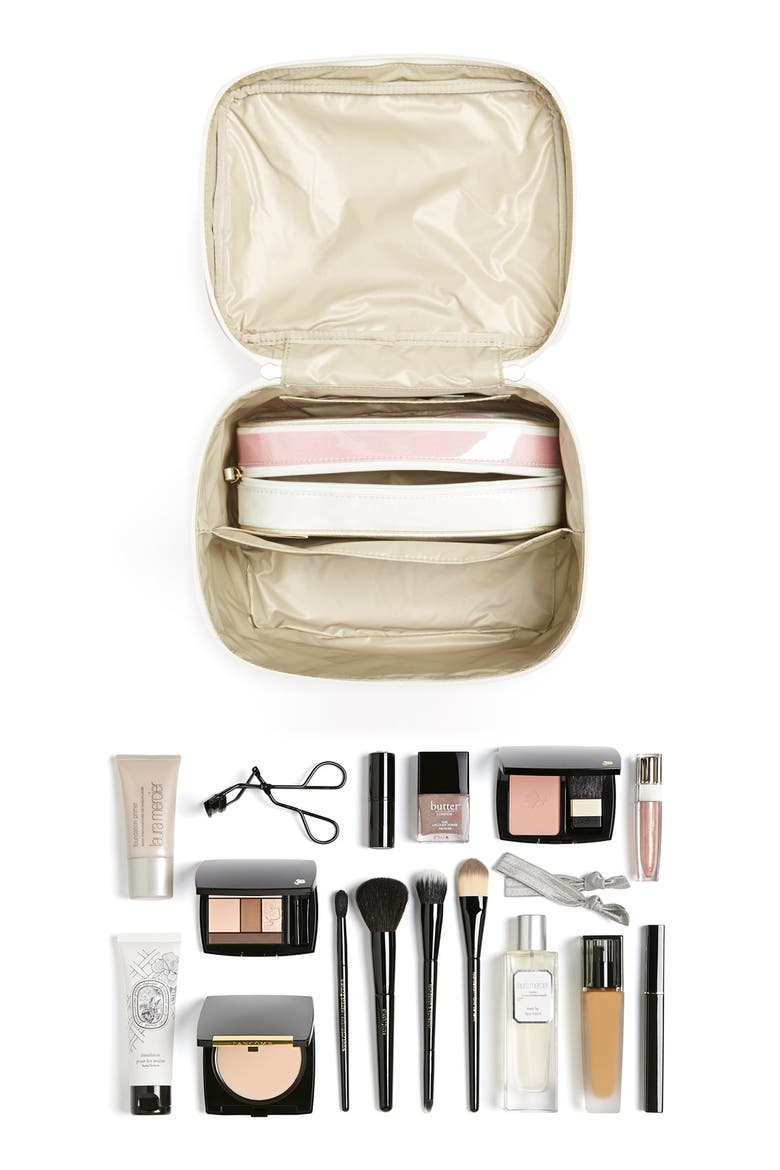 'java place - large natalie' cosmetics case, Alternate, color, ROSE JADE/ CREAM