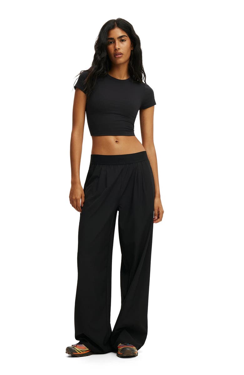 COTTON ON BODY Women's Active Studio Woven Elastic Pant, Alternate, color, Black