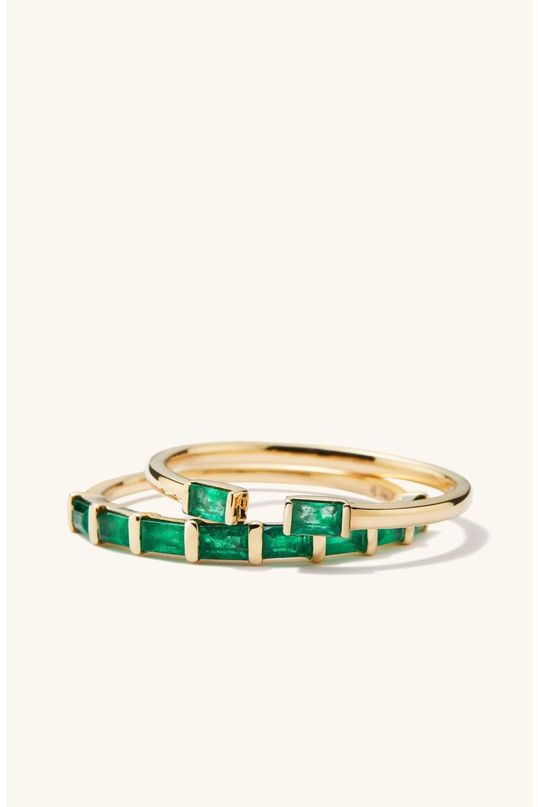 Baguette Emerald Open Ring, Alternate, color, Yellow Gold/Emerald