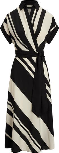 Lauren Ralph Lauren ★【ラップ ドレス】Crepe Faux Wrap Dress Lauren Ralph Lauren Short Sleeve Crepe Faux Wrap Dress