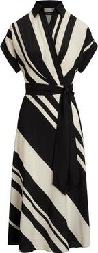 Lauren Ralph Lauren ★【ラップ ドレス】Crepe Faux Wrap Dress Lauren Ralph Lauren Short Sleeve Crepe Faux Wrap Dress