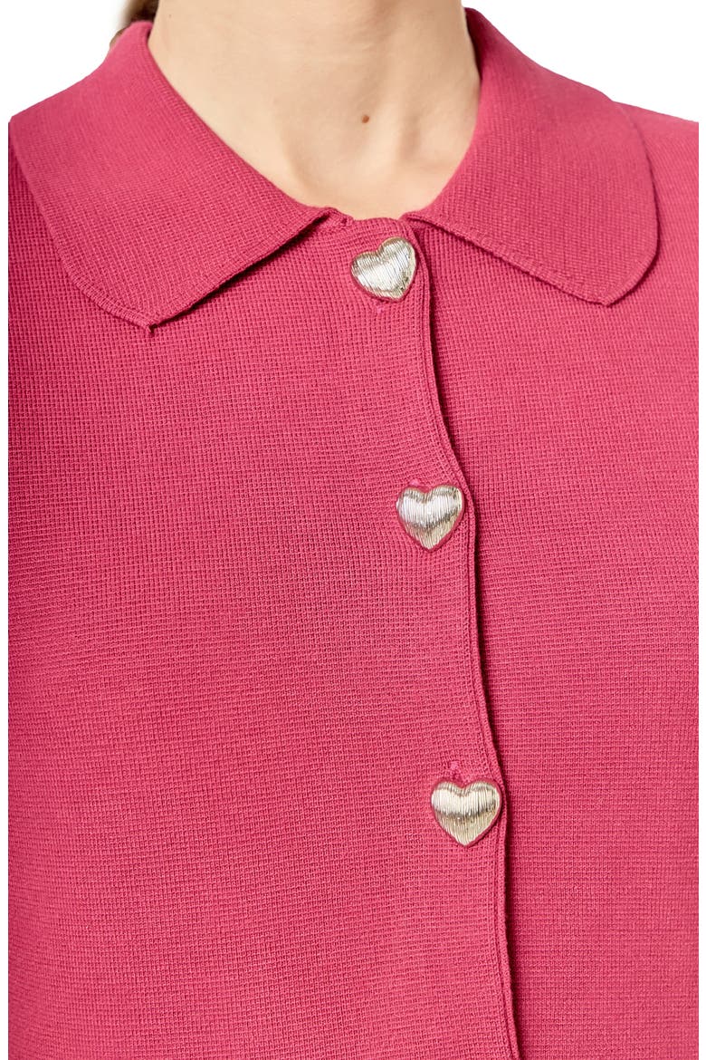 Heart Button Knit Minidress, Alternate, color, MAROON