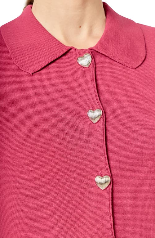 English Factory Heart Button Knit Minidress In Burgundy