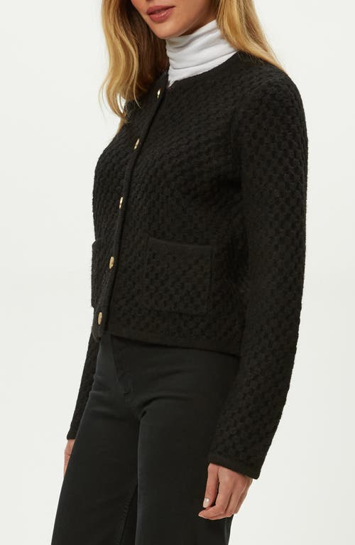 Michael Stars Cera Honeycomb Stitch Cardigan In Black