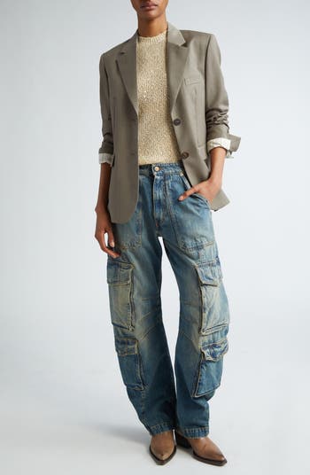 Golden Goose Distressed Wide Leg Cargo Jeans | Nordstrom