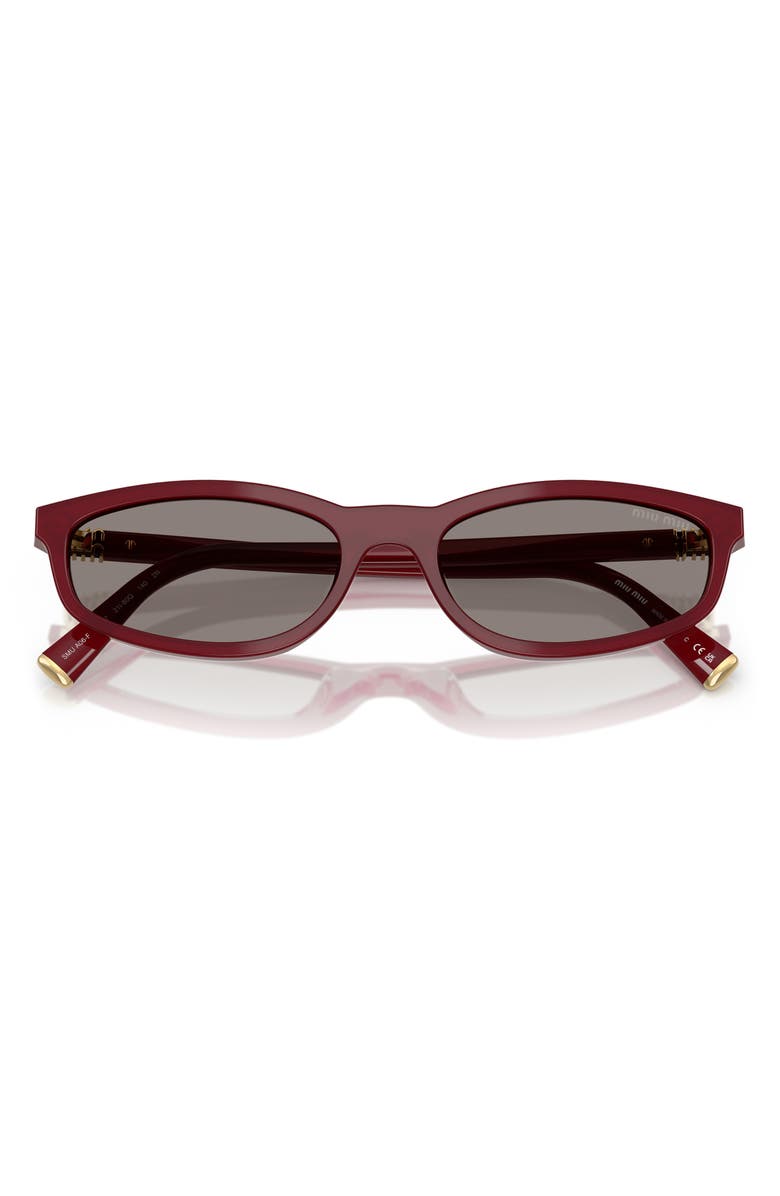 Miu Miu 54mm Irregular Sunglasses, Alternate, color, Opal Burgundy / Dark Grey