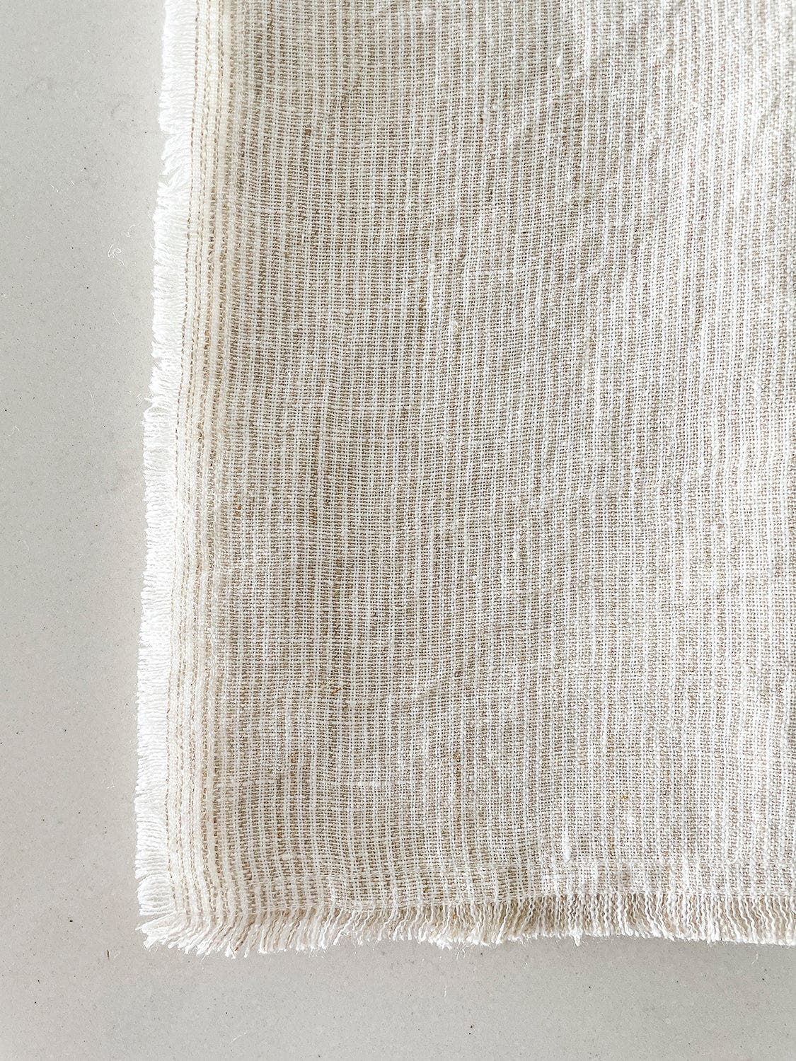 Anaya So Soft Linen Fringe Napkins in Beige Pinstripe at Nordstrom