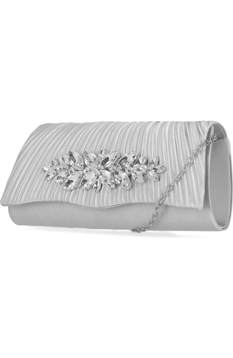 Jessica McClintock Aria Clutch, Alternate, color, Silver