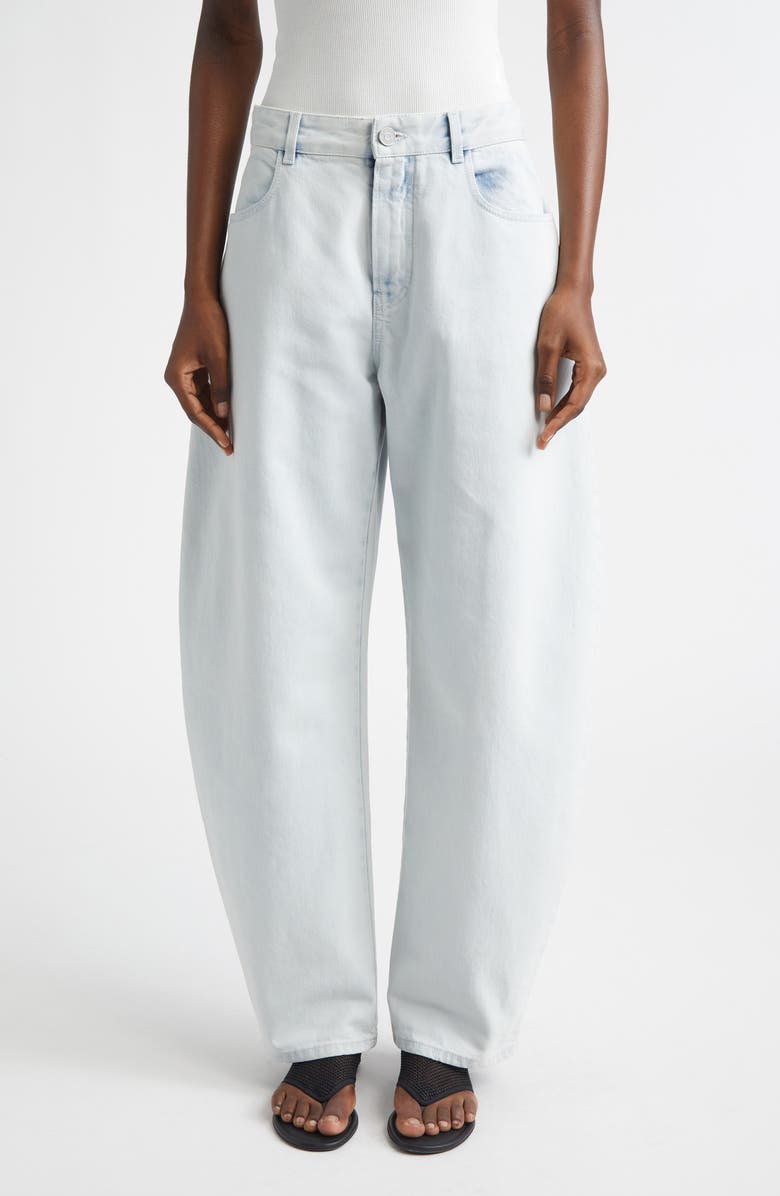 Alaïa Low Round Jeans, Main, color, Bleu Givre