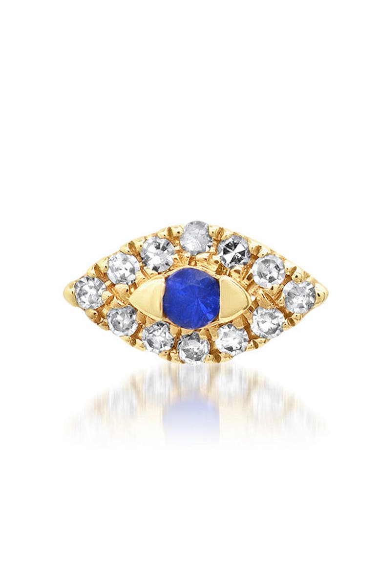 ELLIOT YOUNG Single Evil Eye Stud Earring with 14K Gold Sapphire & Diamonds, Alternate, color, Blue