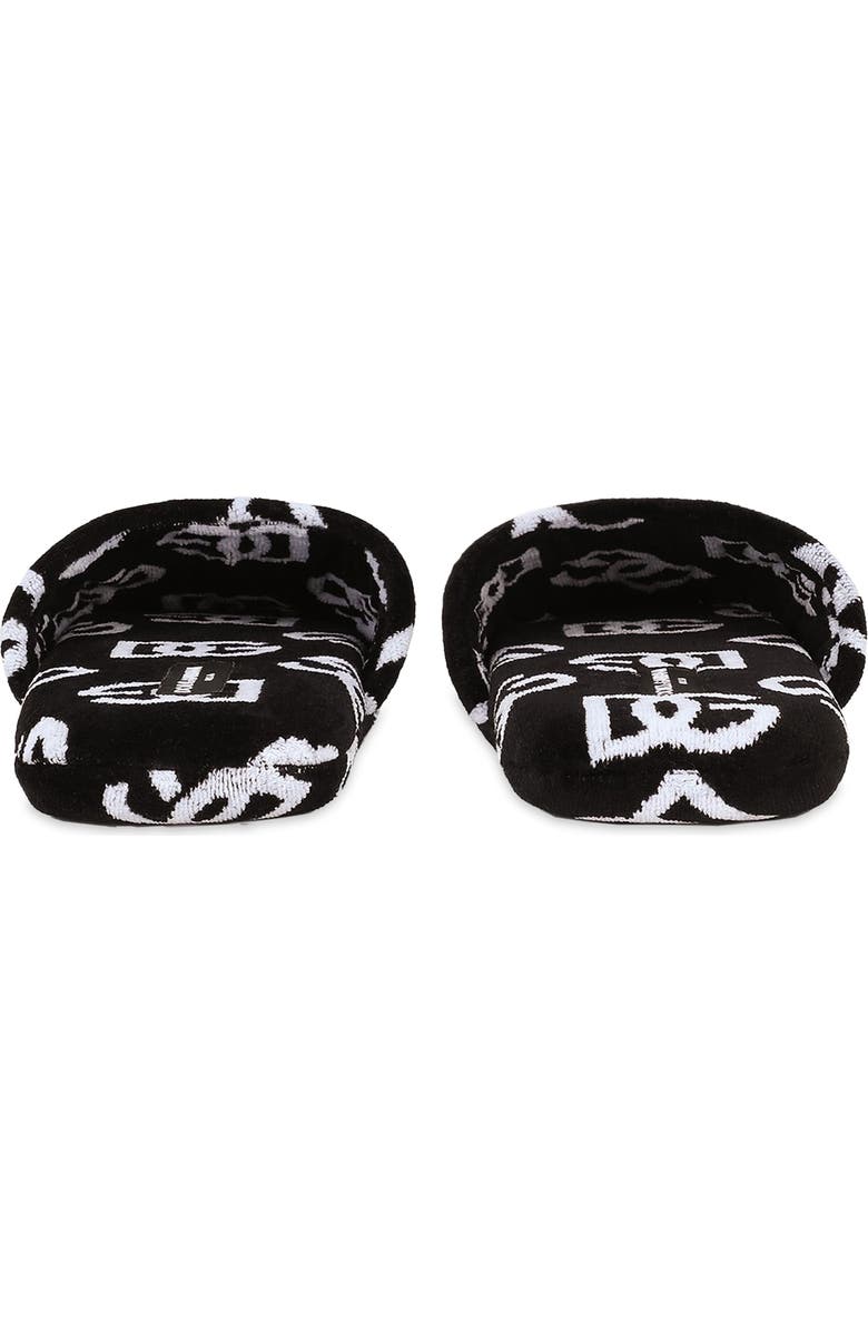 Dolce&Gabbana DG Allover Logo Jacquard Cotton Terry Cloth Scuff Slipper, Alternate, color,