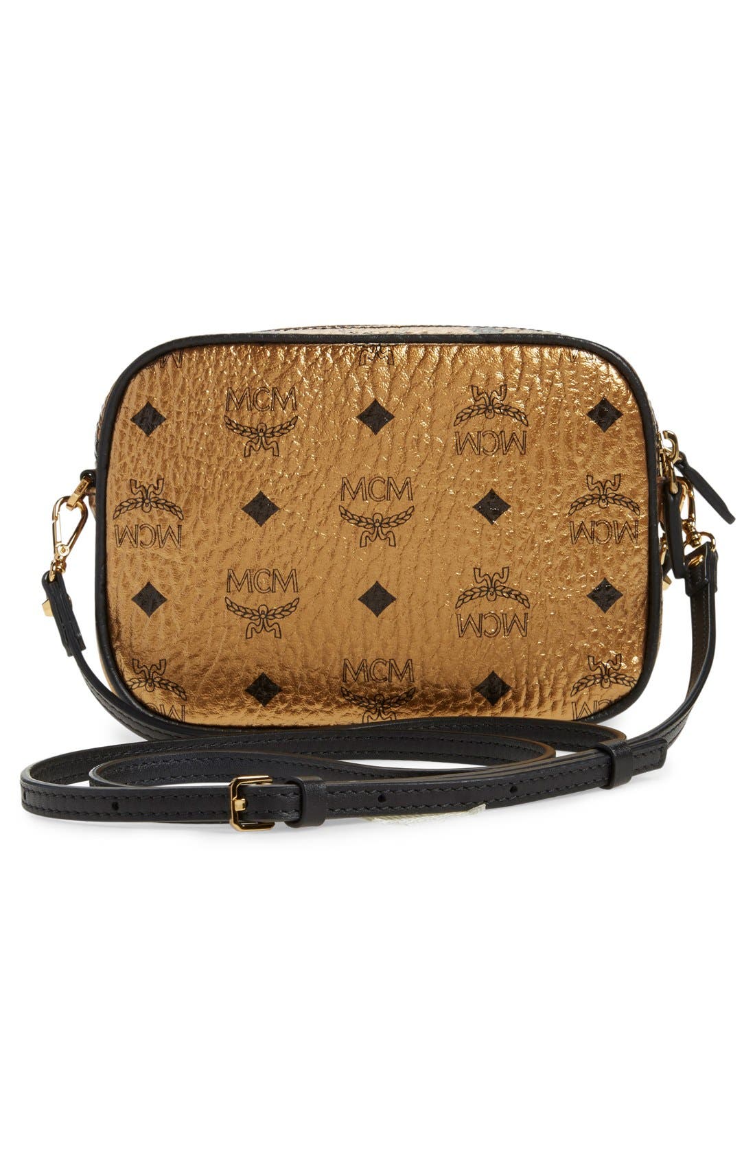 MCM 
Heritage - Visetos
 Metallic Coated Canvas Crossbody Bag, Alternate, color, 