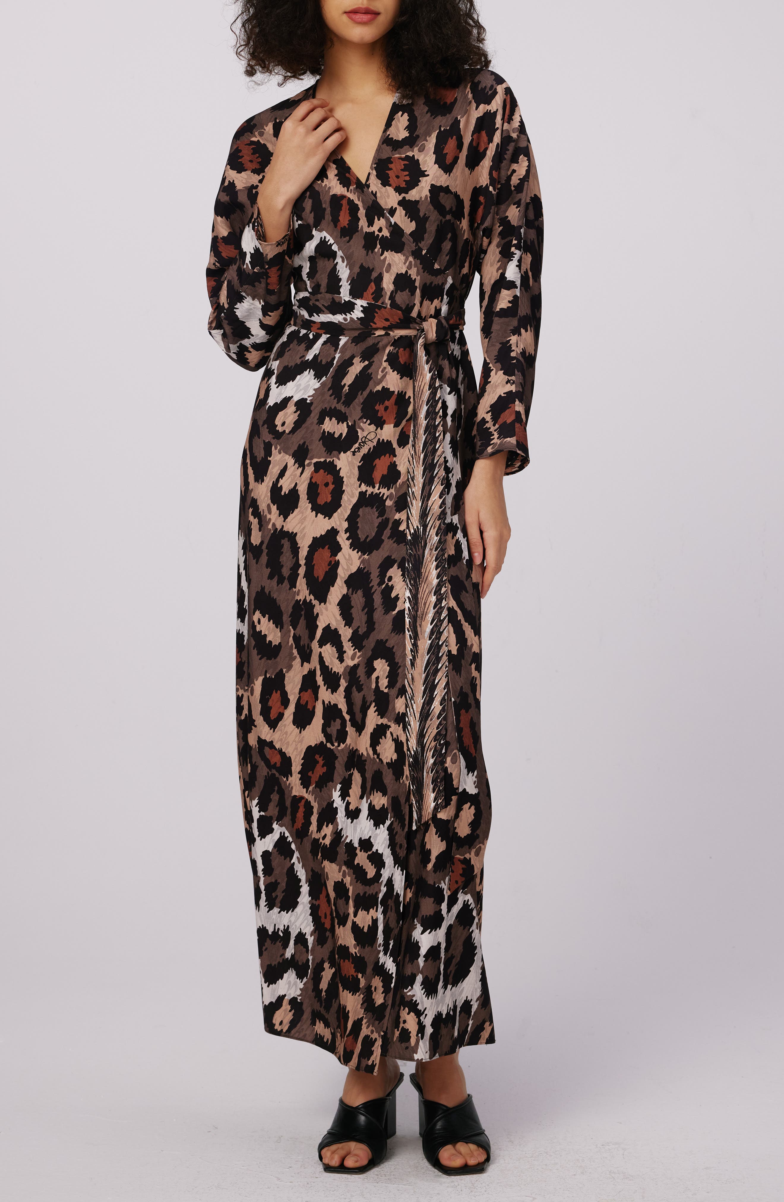 DVF Babette Reversible Long Sleeve Maxi Wrap Dress