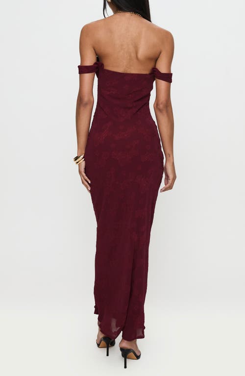 Princess Polly Azura Off The Shoulder Gown In Burgundy