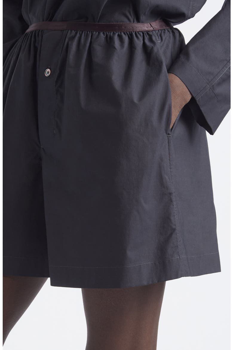 Washed Cotton & Silk Boxer Shorts, Alternate, color, SQUID INK