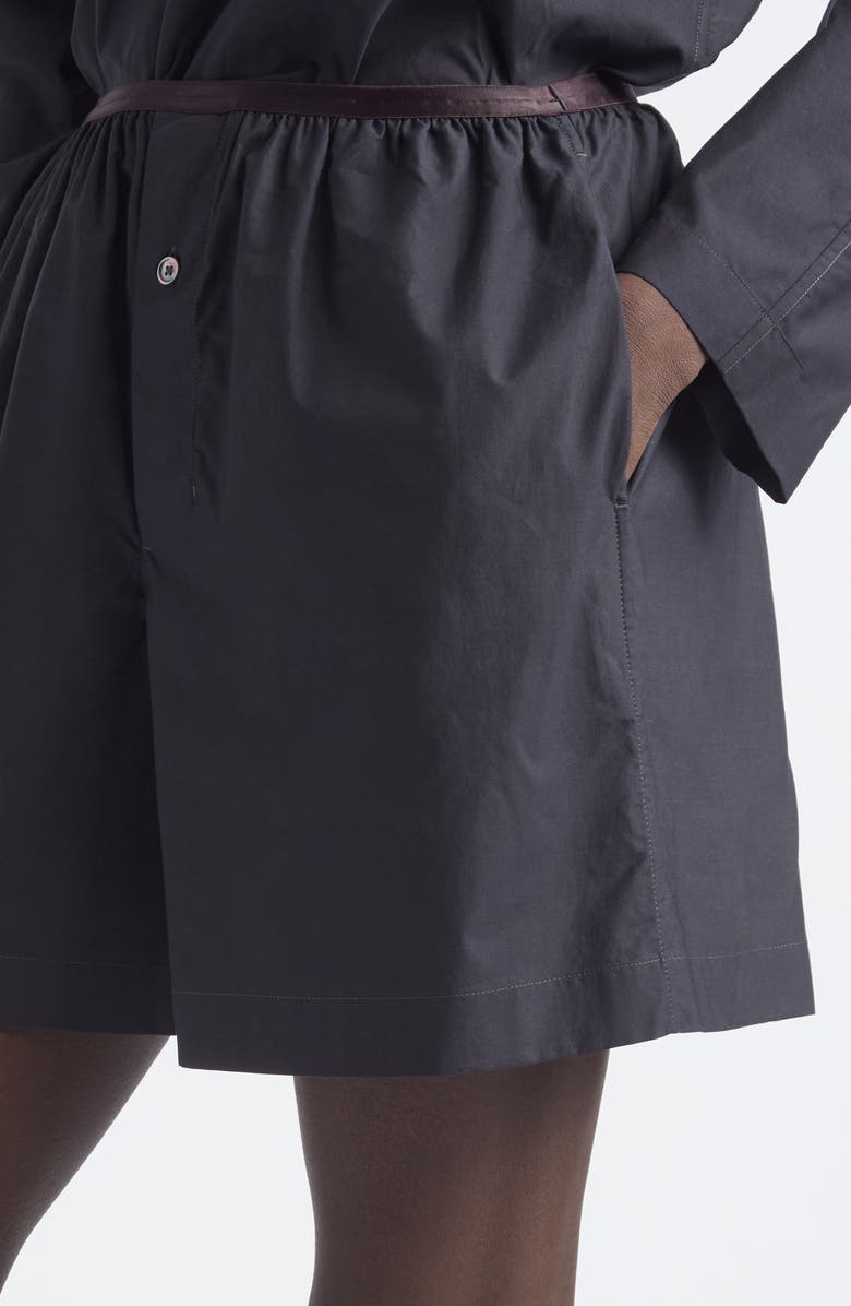 Lemaire Washed Cotton & Silk Boxer Shorts, Alternate, color, Squid Ink