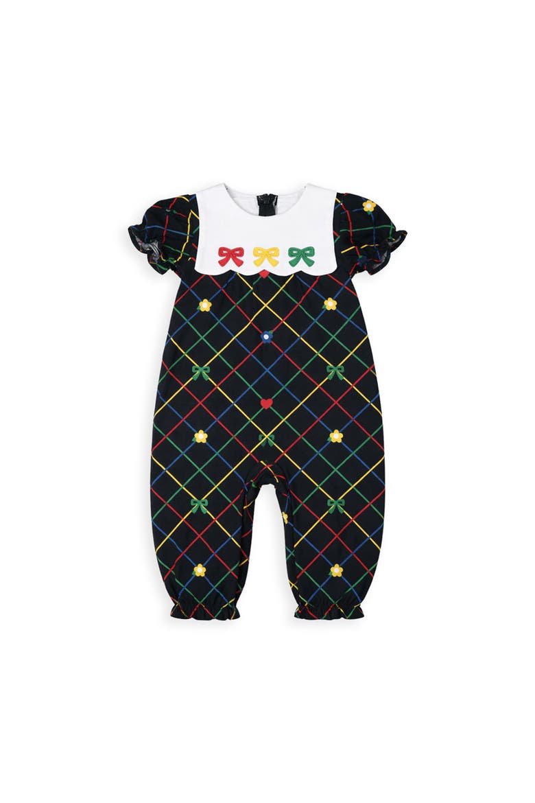 Printed Knit Longall With Bows, Main, color, Navy/Multi