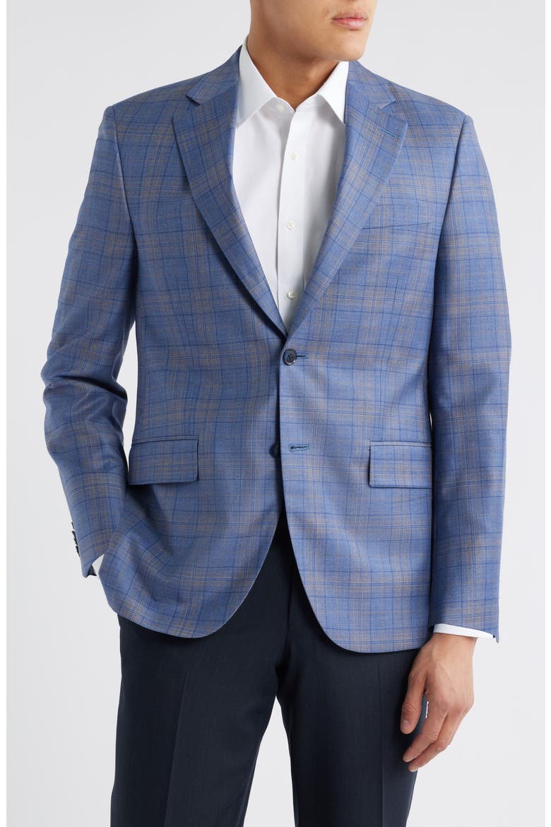 Flynn Classic Fit Plaid Wool Sport Coat, Main, color, LIGHT BLUE