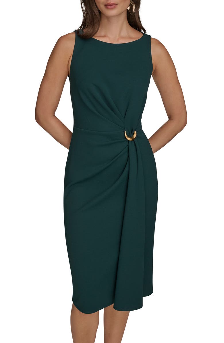 Donna Karan New York Ruched Crepe Sheath Dress, Alternate, color, Hudson